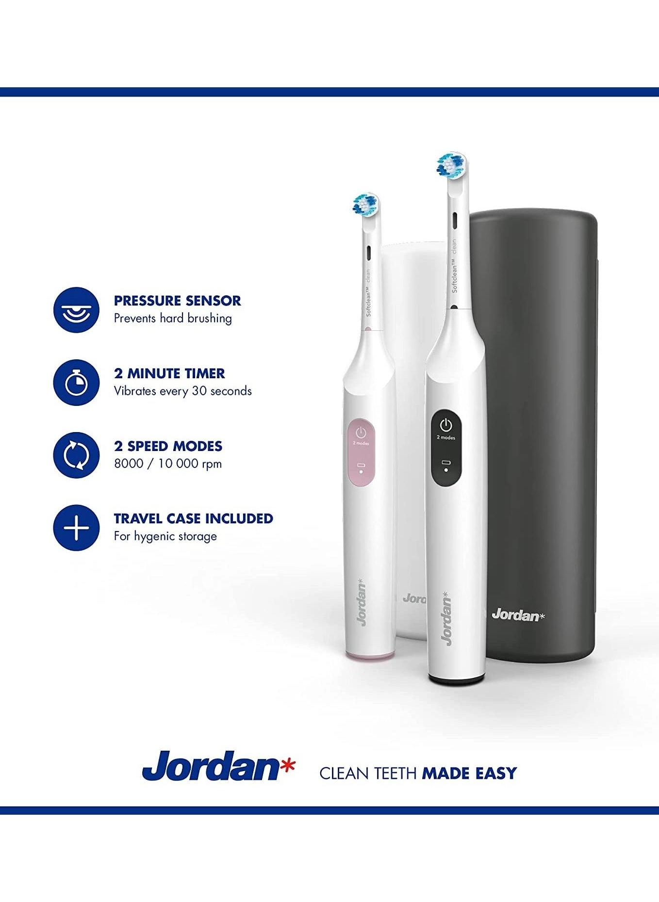 Clean Smile - Electric 2-speed USB-charging Pink