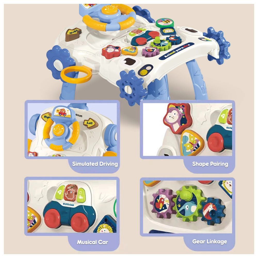 5-IN-1 Baby Walker - Musical Keyboard Blue