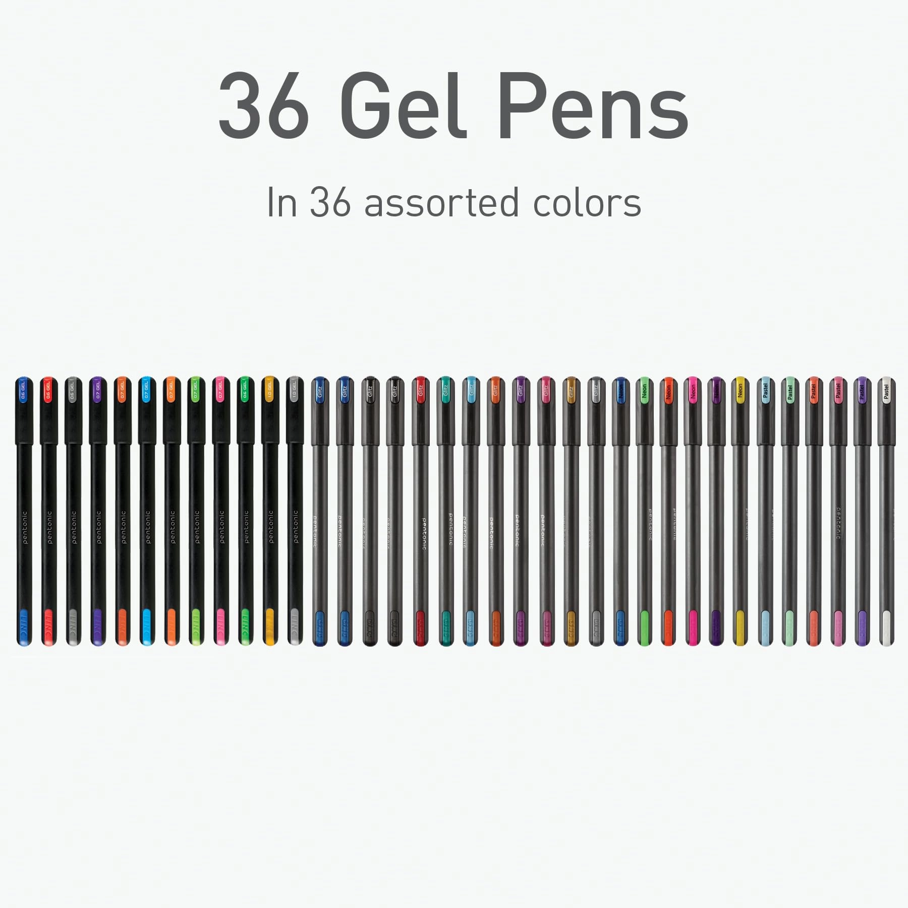 Gel Pens - 36 Count 0.6 mm 0.7 mm 1.0 mm