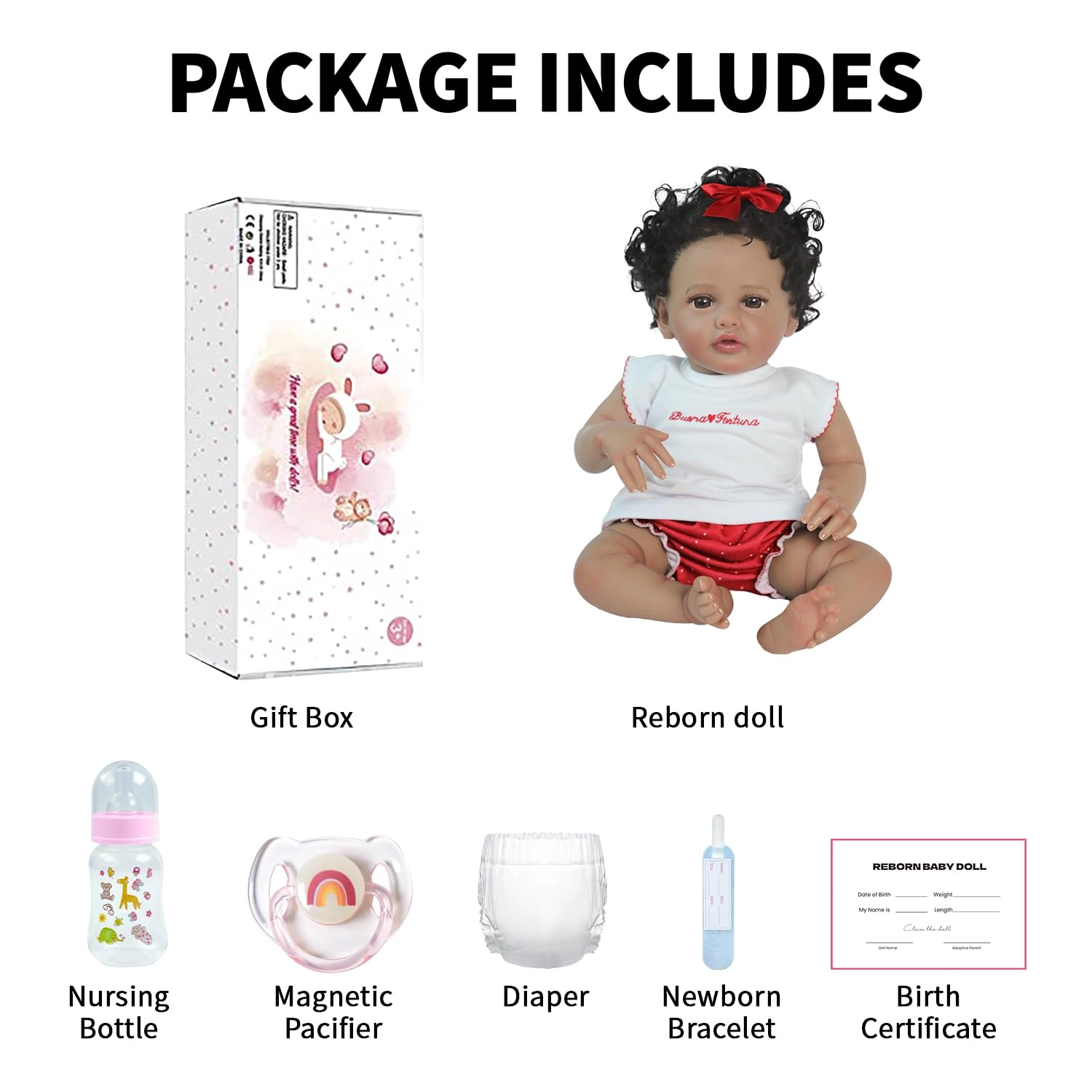 Reborn Baby Doll - 20-Inch Vinyl African American Ages 3+
