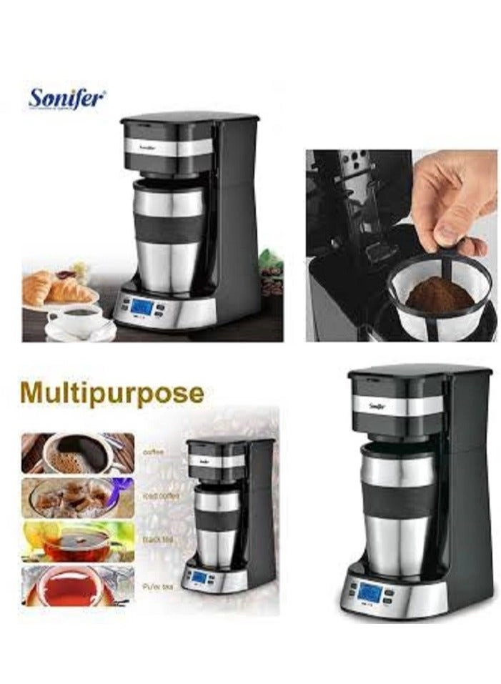 Automatic Filter Coffee Maker LCD Timer & Travel Mug SF3566
