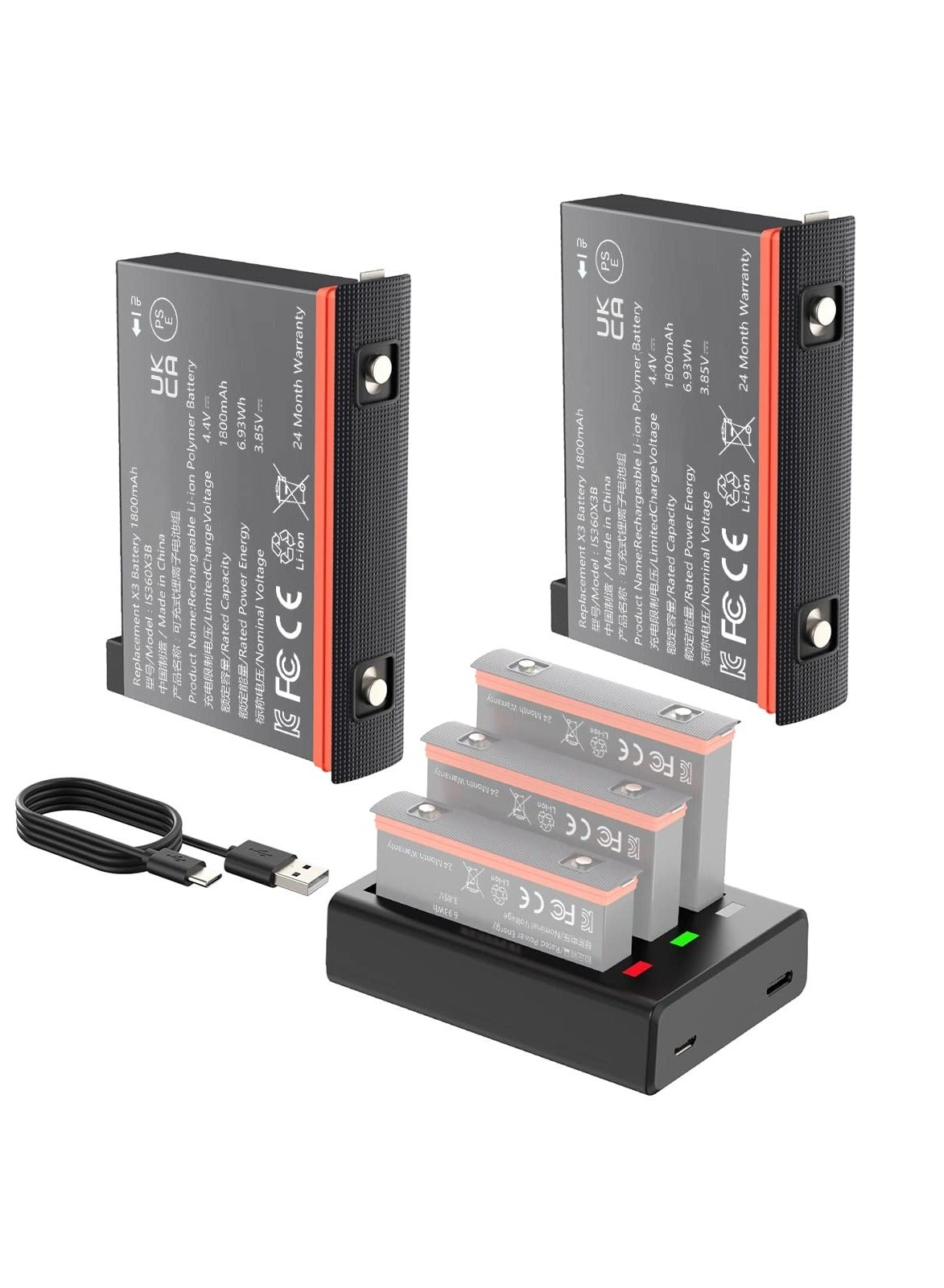 KASTWAVE IS360X3B - 1800mAh + 3-Channel Fast Charge Hub