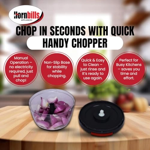 Vegetable Manual Chopper - 500ml 3 Blades