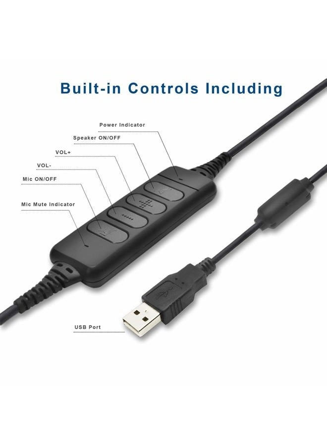 DA-80 - USB Audio Adapter for Plantronics QD Headsets - Mute and Volume Controls