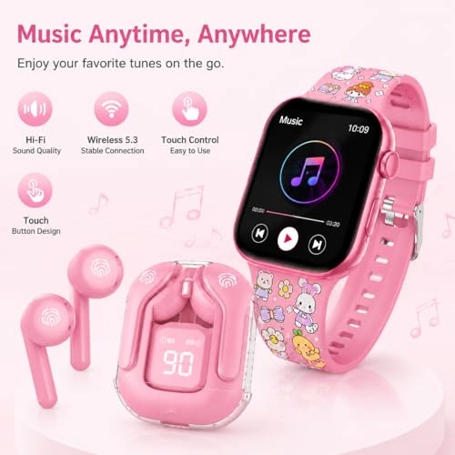 Kids Smart Watch + Wireless Earbuds 45.7mm GPS
