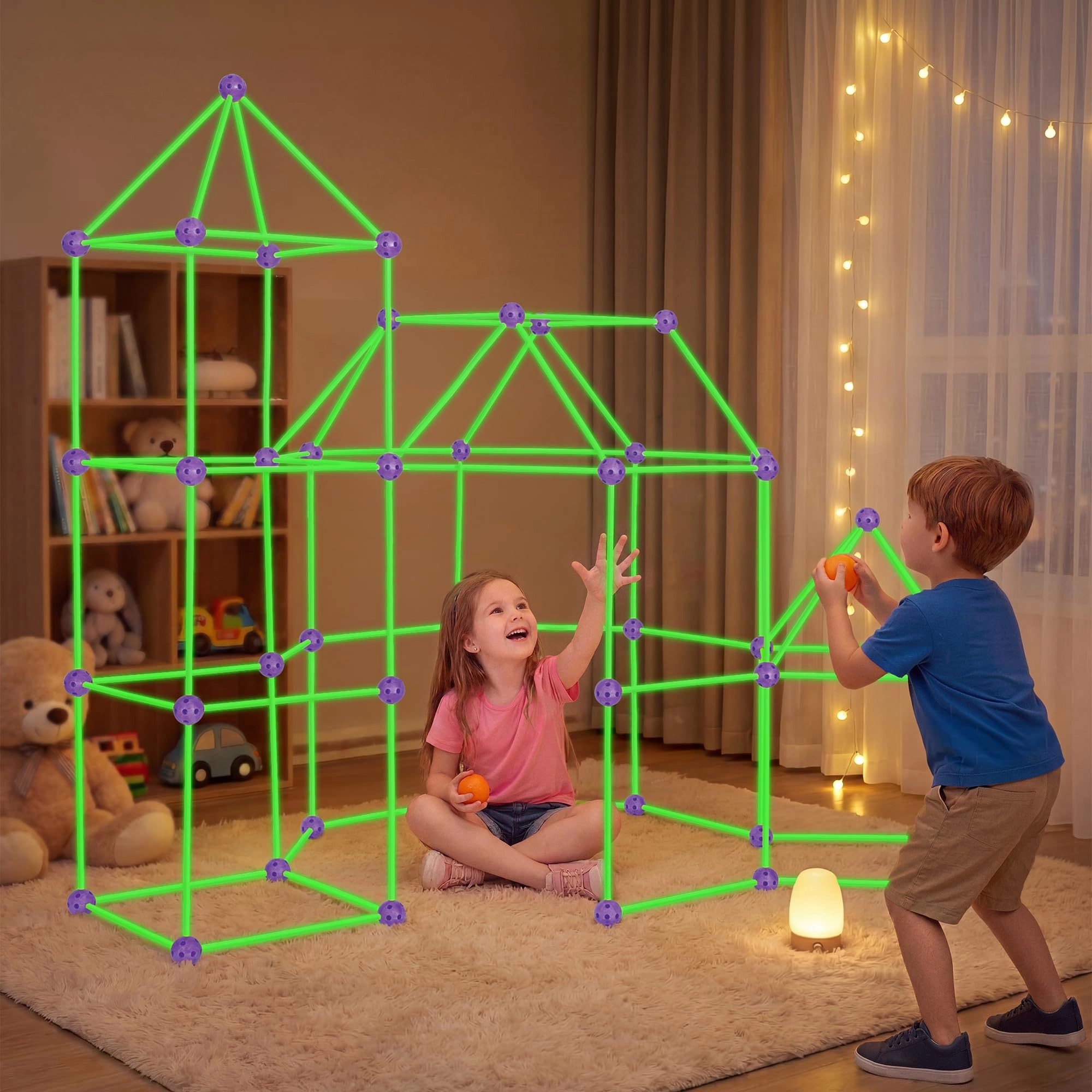 besrey DIY Cave Construction Set (Z07) - Glow in the Dark Green and purple