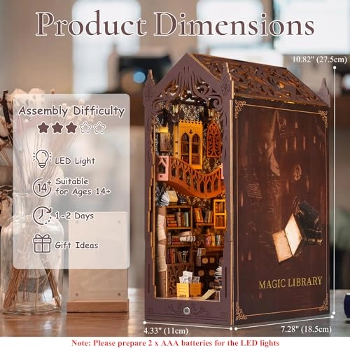 Book Nook - 1:24 Magic Library LED Light