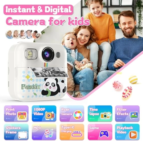 CL5 mini camera printer - 1080P HD 3 Print Rolls