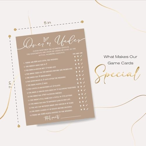 Bridal Shower Games Cards - 25 pieces Adult