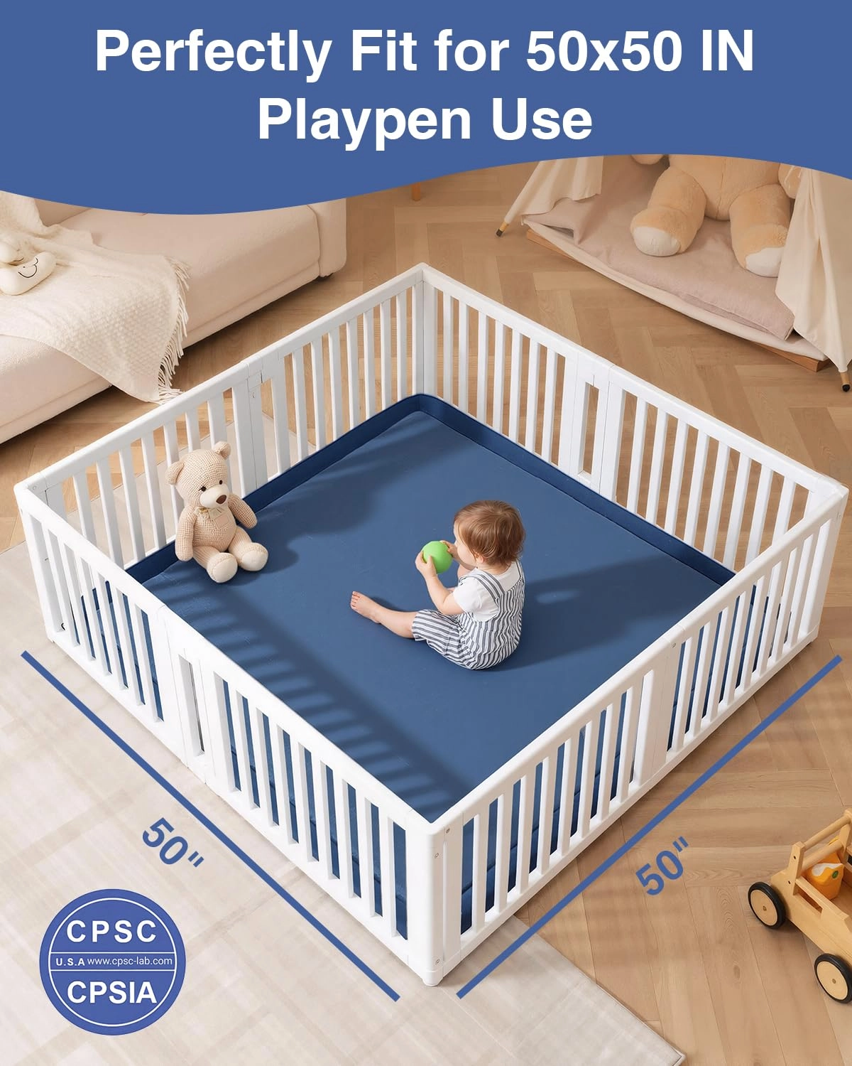 Baby Play Mat - 50x50 Green