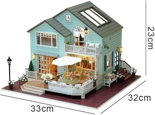 DIY Miniature Dollhouse - Wooden LED Lights Hand-Assembled