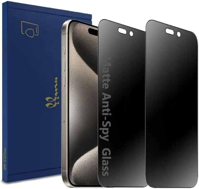 Muzz International Matte Privacy Screen Protector for iPhone 16 Pro Max - 2 Pack Anti-Glare