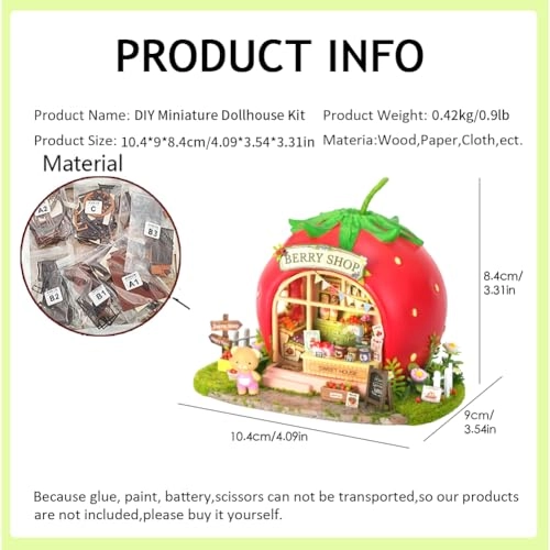 Miniature Wooden Dollhouse Furniture Kit - Creative Room 1:24