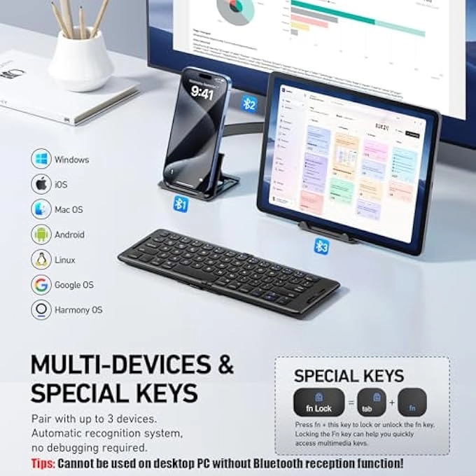 Foldable Bluetooth Keyboard - Wireless