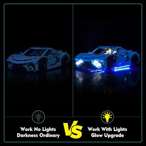 Light kit for LEGO Chevrolet Corvette Stingray 42217 - RC Version LED Lighting