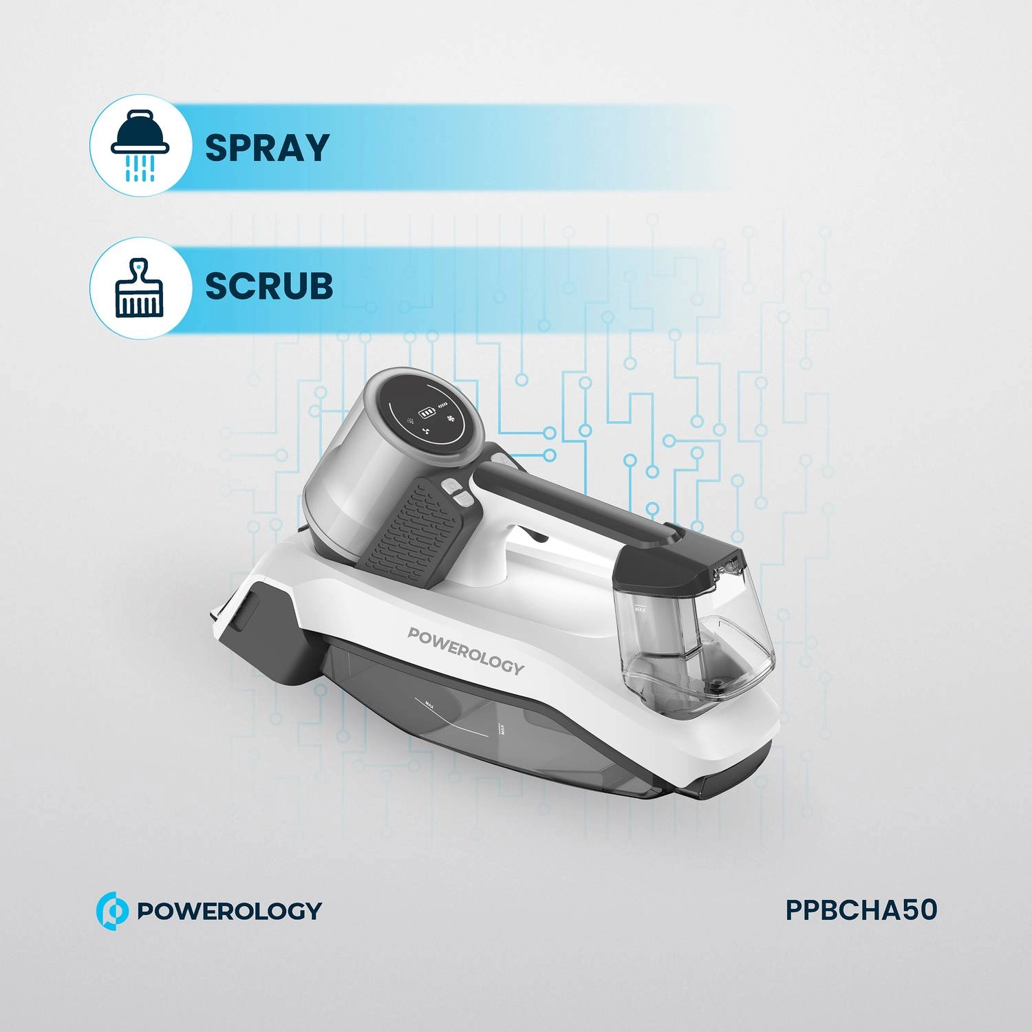 Cordless Spot Cleaner - Spray/Scrub/Suction 60W