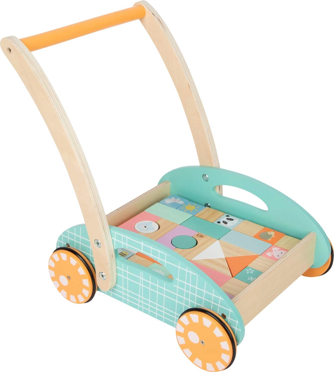 Small Foot 11766 - Pastel walker 34 wooden building blocks