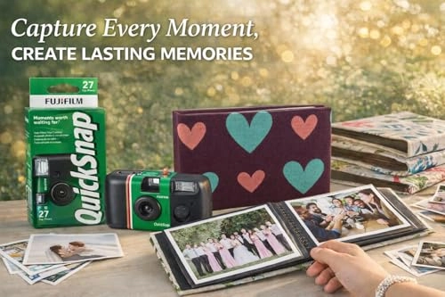 QuickSnap Flash 400 - 27 exposures ISO 400 + 36 Slot Photo Album - Purple Heart Fabric