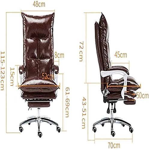 Desk Chair - PU Leather Brown High Back