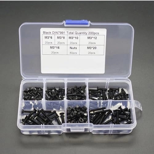 Hexagon Socket Head Cap Screw Nut Set - 6/8/10/12/16/20mm M3