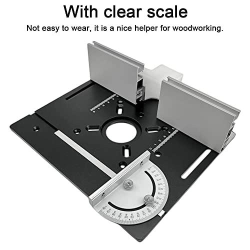 Router Table Insert Plate - 240 x 200mm Aluminum Alloy + Backer Plate + 180° Angle Gauge