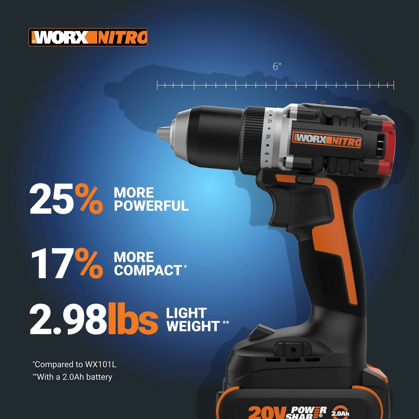WX352L - 20V 1/2" Cordless Hammer Drill