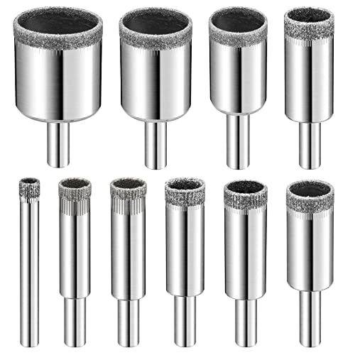 Semderm Diamond Drill Bits Set - 1/4"" 5/16"" 3/8"" 1/2"" 9/16"" 5/8"" 11/16"" 4/5"" 7/8"" 1-1/5"" Glass Porcelain Ceramic Marble Granite Stone Bottles