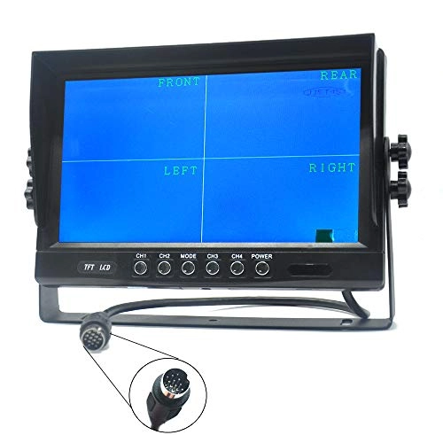 TFT LCD Car Rearview Quad Split Monitor - 9 Inches