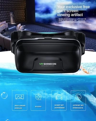 3D Virtual Reality Headset - 4.7-7.2 Android/iOS Black