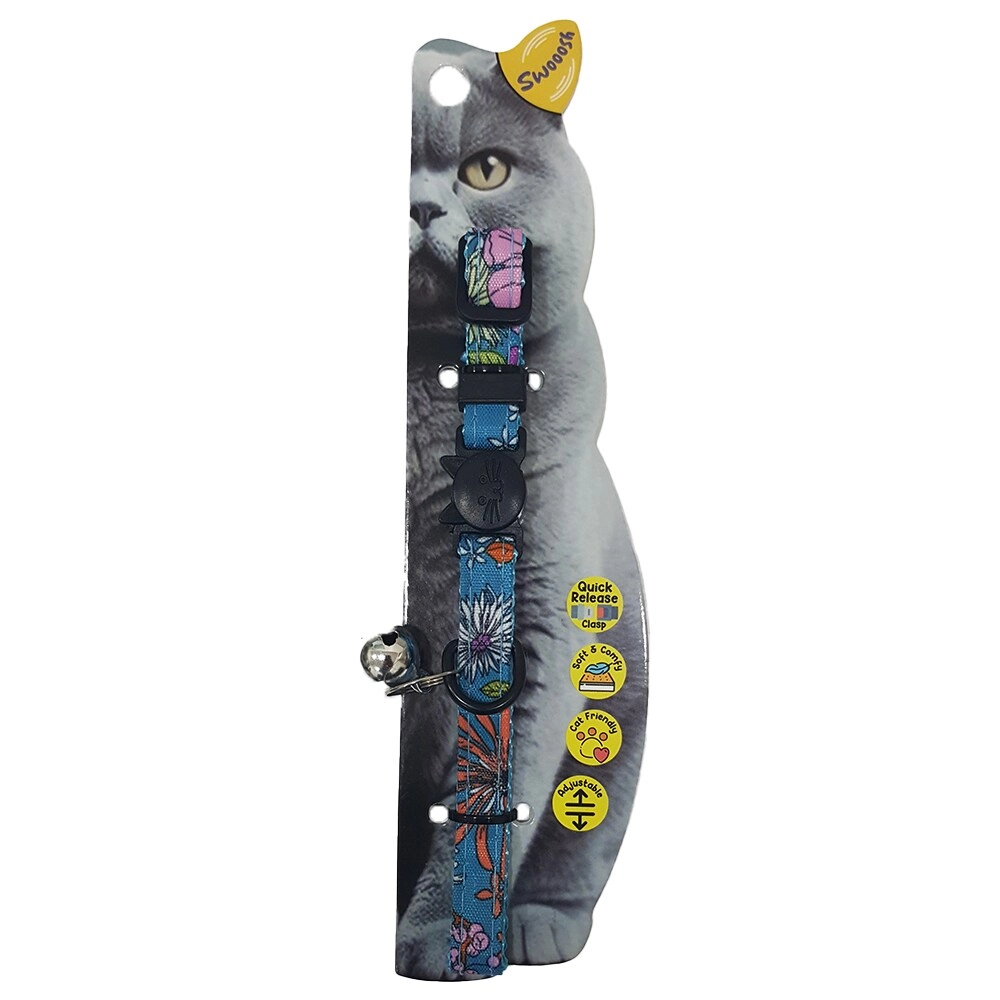 Swooosh Rainbow Cat Nylon Safe Cat Collar - C-10mm 18/28cm cats Pack