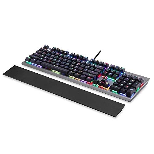 Keyboard Wired Mechanical Black Blue Switches Gaming Keyboard Led Backlit Ergonomic Wrist Rest Keyboard Gaming for Pc