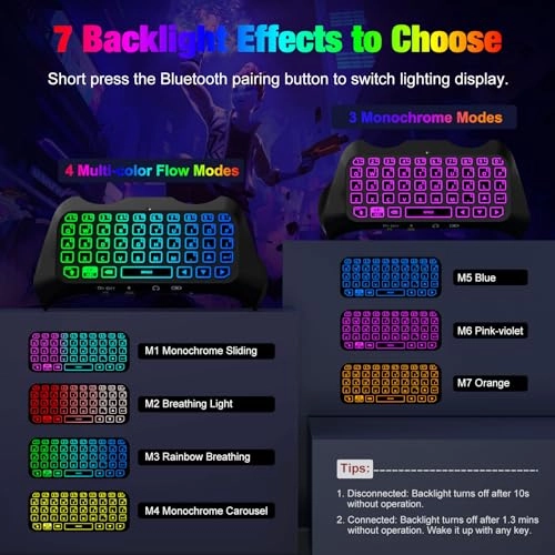 RGB Backlight Keyboard - Bluetooth PS5
