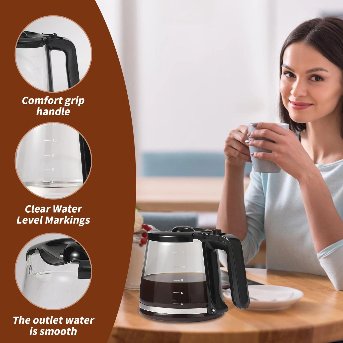 12-Cup Glass Coffee Carafe Replacement - 12-Cup