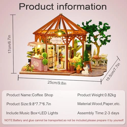 DIY Wooden Dollhouse Kit - Flower Pink World