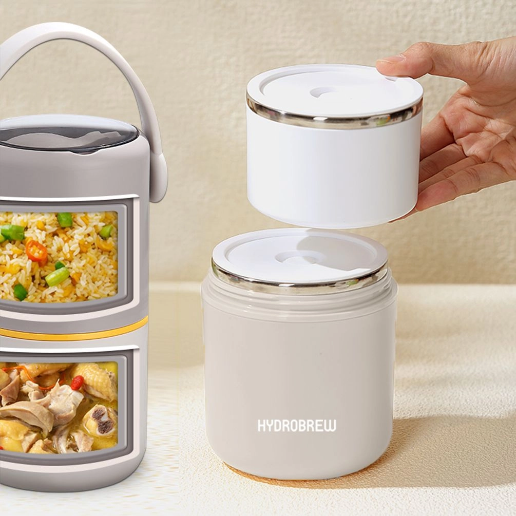 Double Decker SS Lunch Box - Sage And Amber 0.82L