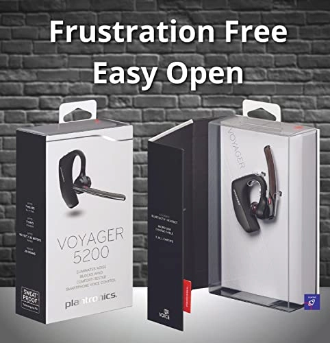 Voyager 5200 - Wireless Headset + Mic Cleaner + Fiber Cloth