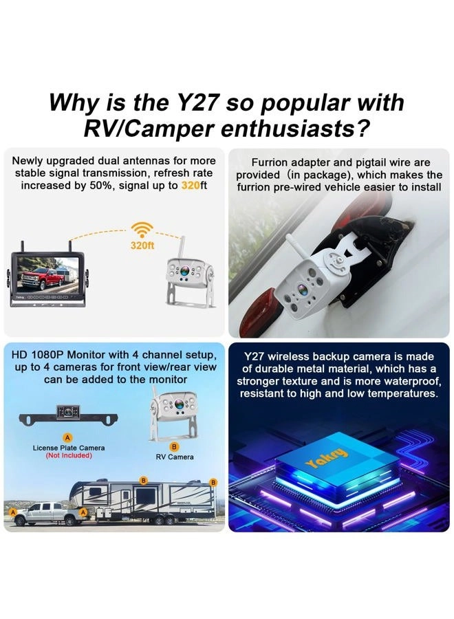 RV Backup Camera - Night Vision Wireless 1080P