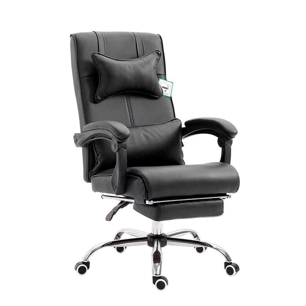 Desk Chair - PU Leather Brown High Back
