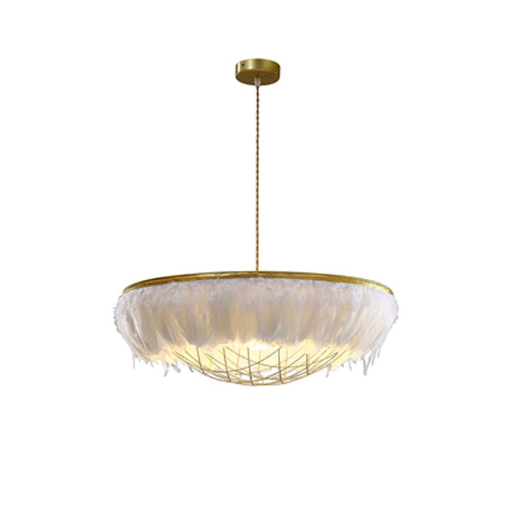 Feather Chandelier - E27 60cm Pink