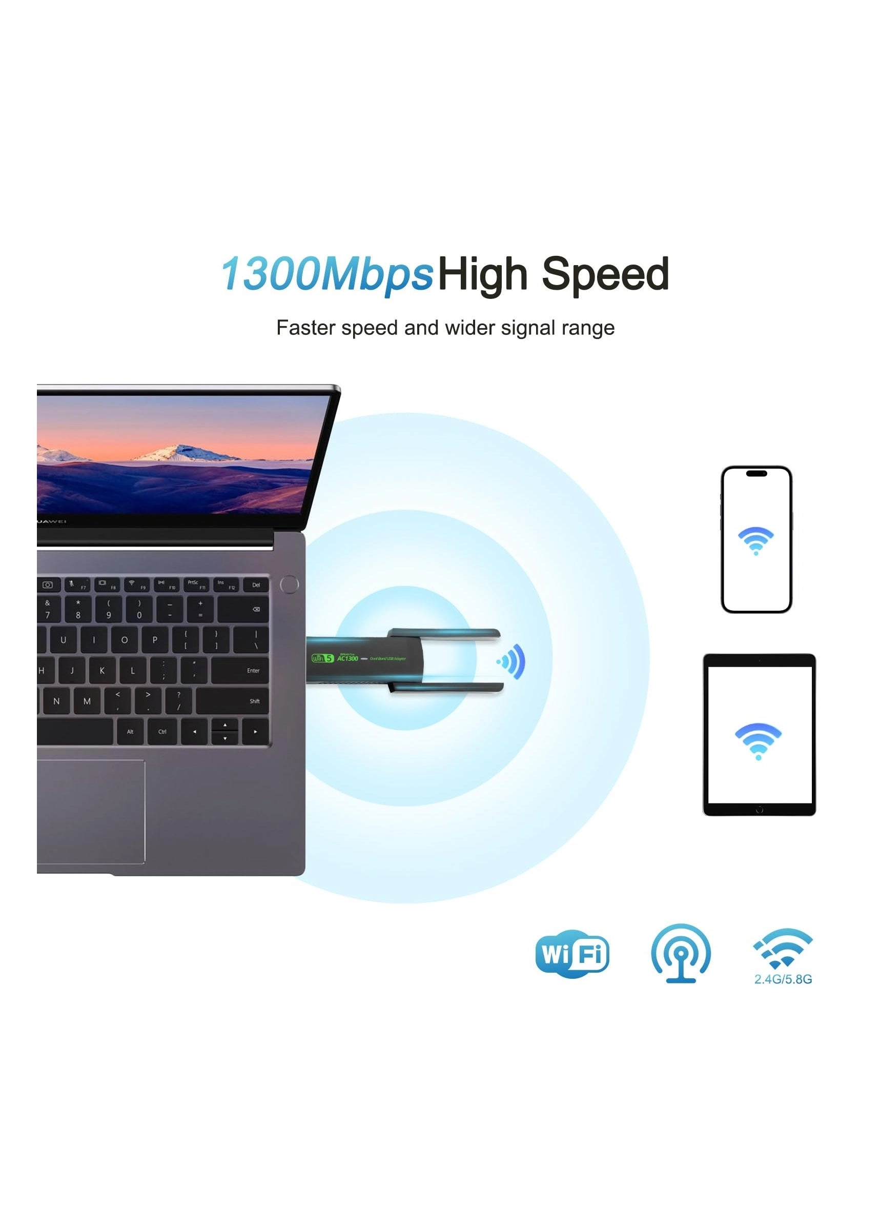 USB WiFi Adapter - 2.4GHz/5GHz