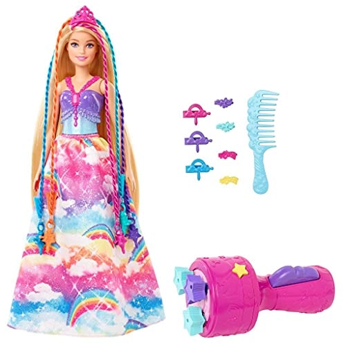 Barbie Dreamtopia Fantasy Braid Twist N Style Rainbow Hair Doll Playset - Twisting Tool Styling Accessories Ages 3+
