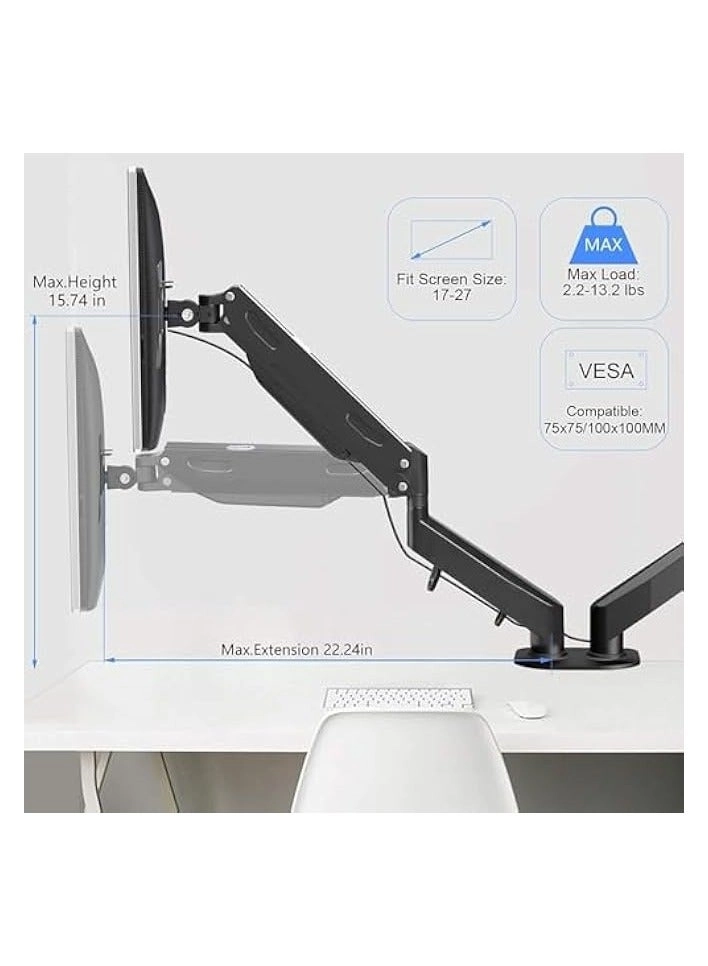 Dual LCD Monitor Desk Mount Stand - 2 27in