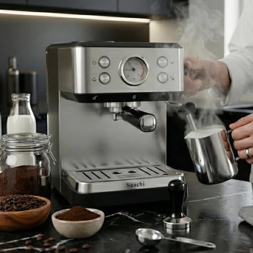 20-Bar Coffee Maker - Milk Frother Hot Water Function