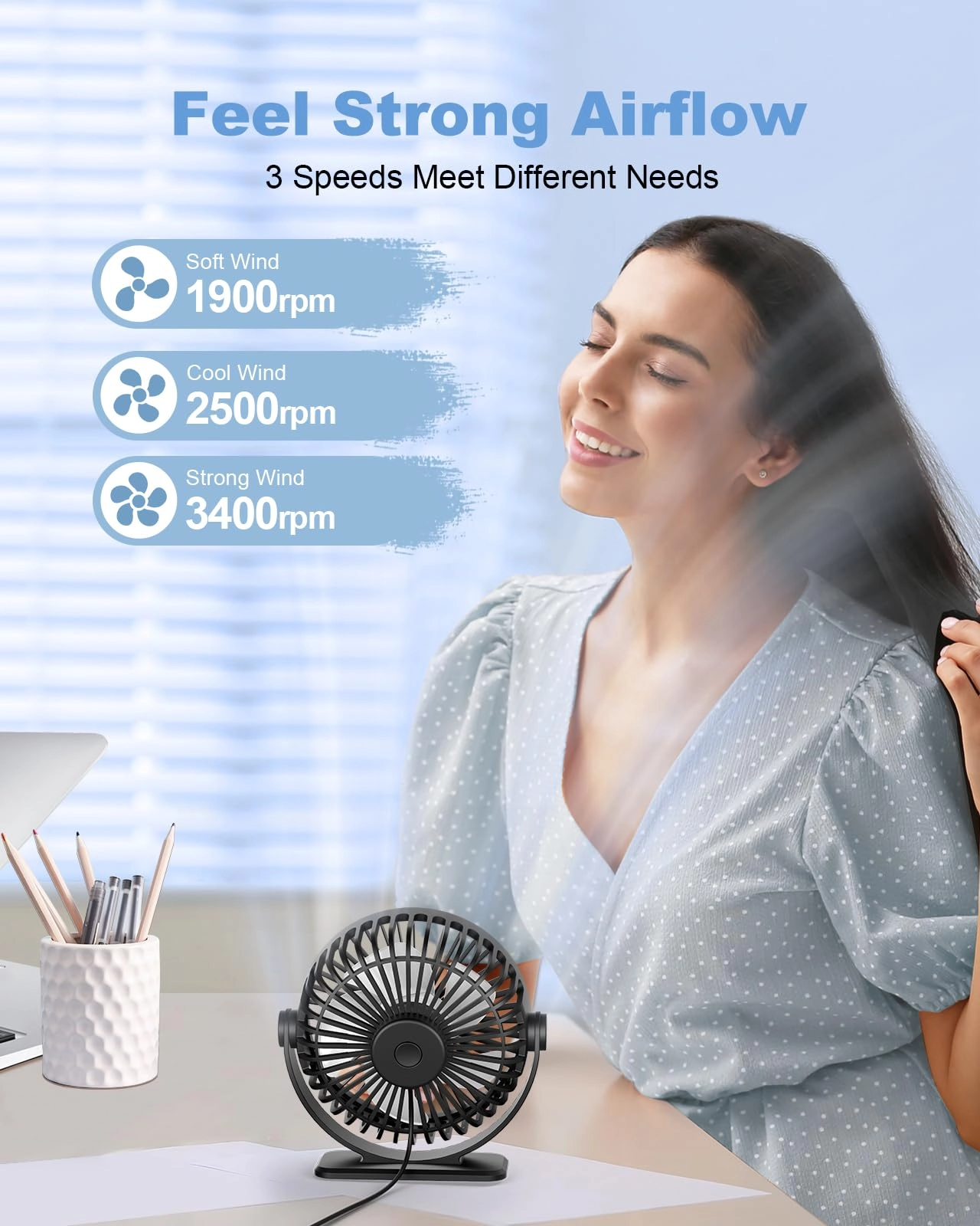 Desk Fan - Desktop 4.5in Pack