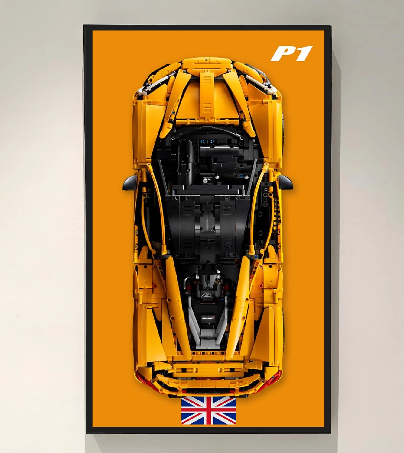 iCUANUTY Display Wallboard - 75 x 45 cm Compatible with Lego Technic McLaren P1 Hypercar 42172