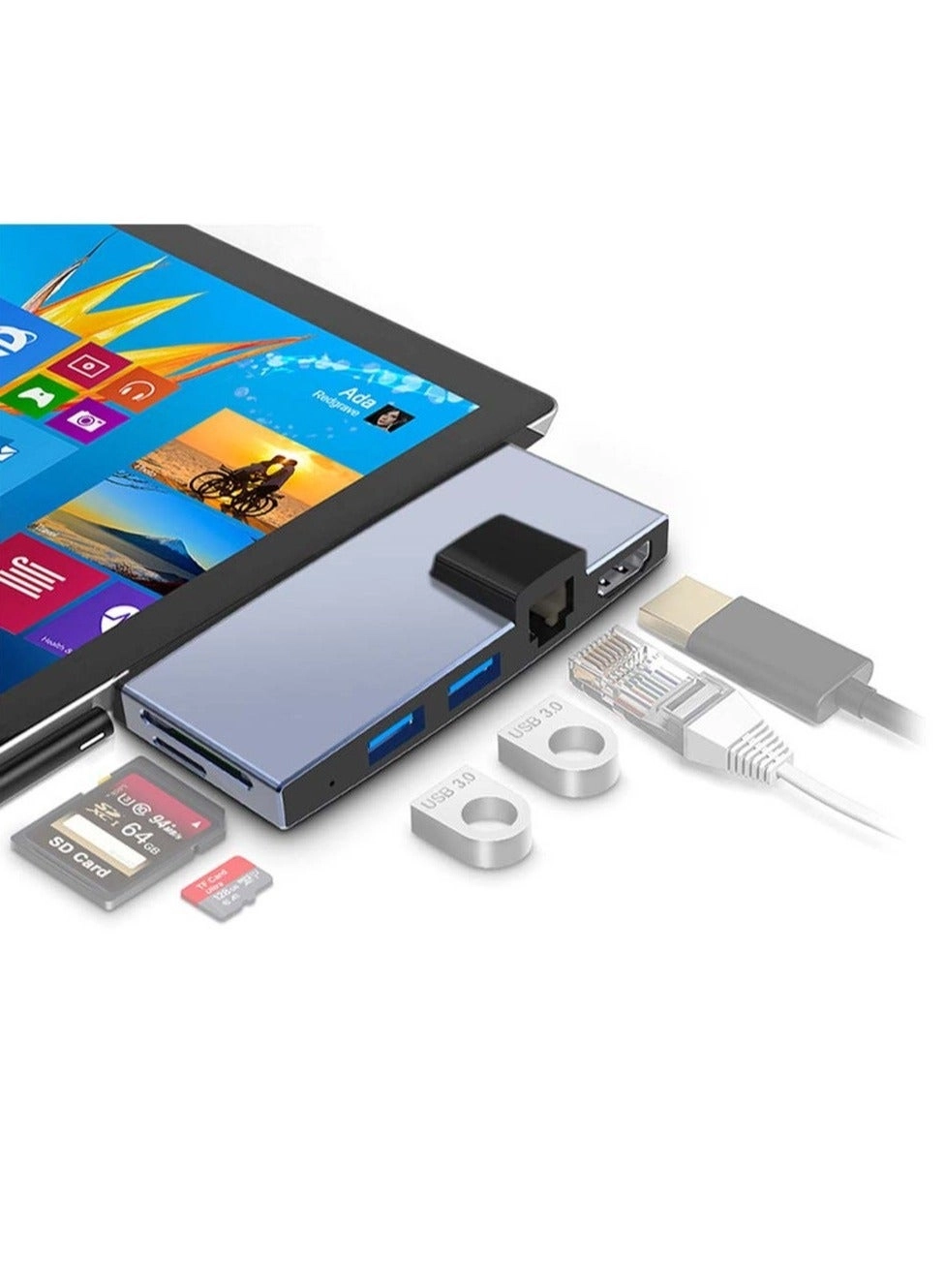 Captaintech USB C Hub - USB C MacBook Pro/Air and Type C Windows Laptop