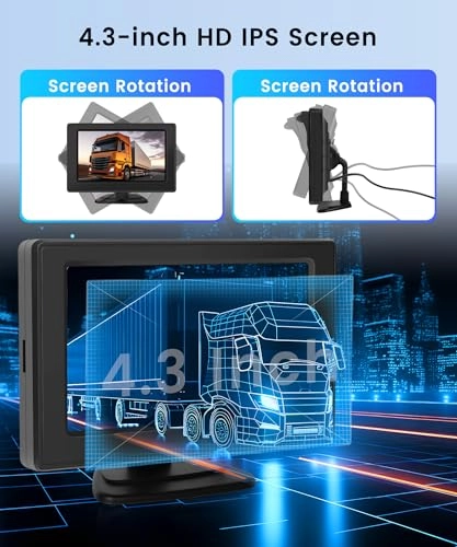 Reversing Camera - Night vision wired + Monitor - 4.3 Inch 1024 x 600