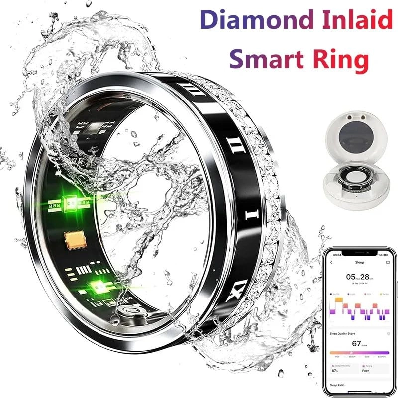 Smart Ring - IP68 Waterproof Heart Rate Blood Oxygen