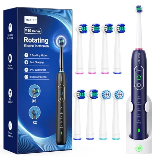 Y05U - 8 Toothbrush Heads 90 Days Battery Life 5 Brushing Modes