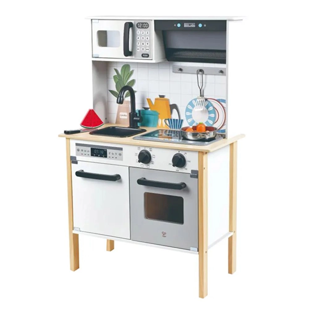 Wooden Modern Smart Kitchen & Food Playset - 12 pcs (531-E3216)